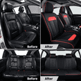 thumbnail image 6 of Florich Car Seat Covers, 5 Seats Breathable&Waterproof Faux Leather Seat Protectors, Automotive Interior Accessories Universal Fit Most Cars, RedLine, 6 of 8
