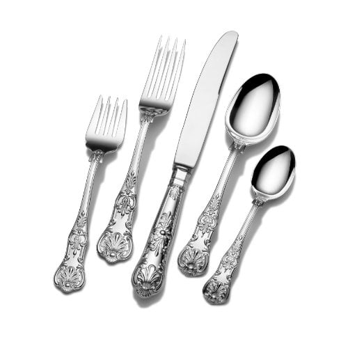 Wallace Queen 65Piece 18/10 Stainless Steel Flatware Set, Silver