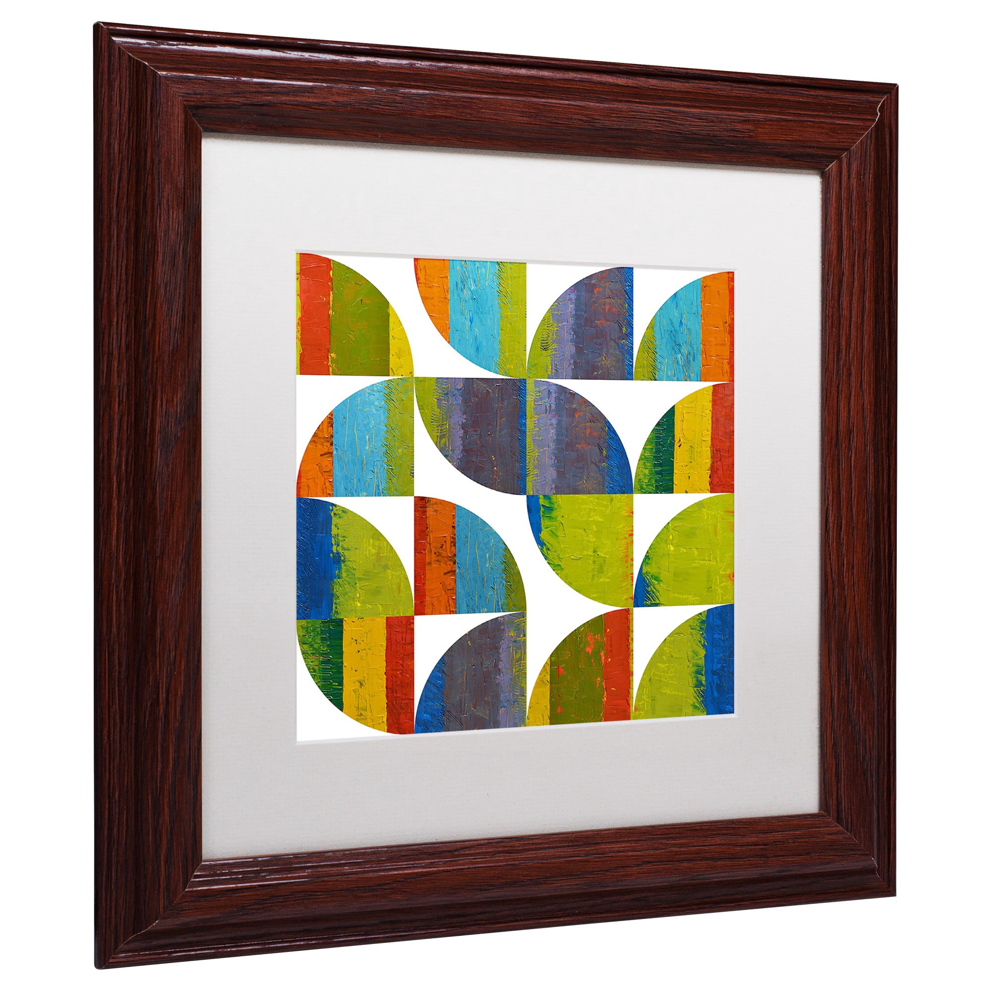 Trademark Fine Art "Quarter Rounds 3.0" Canvas Art by Michelle Calkins, White Matte, Wood Frame