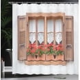 thumbnail image 4 of Ambesonne Boho Shower Curtain, European Rustic Shutters, 69"Wx75"L, Brown White Red, 4 of 5