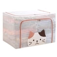 thumbnail image 2 of Caja de almacenamiento de ropa plegable de PVC totalmente transparente con forma de cabeza de animal y cabeza de gato, caja de almacenamiento de gran capacidad, 2 of 6