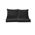 thumbnail image 3 of Sunbrella Sorra Home  Outdoor Loveseat Pillow and Cushion Set 23 in W x 27 in D x 5 in H - Canvas Natural Black, 3 of 5