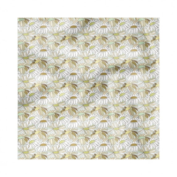 Floral Decorative Satin Napkins Set of 4, Autumn Season Concept Browning Leaves and Chamomiles, Square Fabric Party & Dinner Napkin, 18", Coffee Multicolor, by Ambesonne