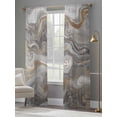 thumbnail image 5 of Gray Marble Semi Sheer Curtains 96 Inch Length 2 Panels Set, Farmhouse Vintage Abstract Ombre Texture Sheer Kitchen Curtain Privacy Voile Window Curtain for Living Room Bedroom Rod Pocket Drapes, 5 of 7