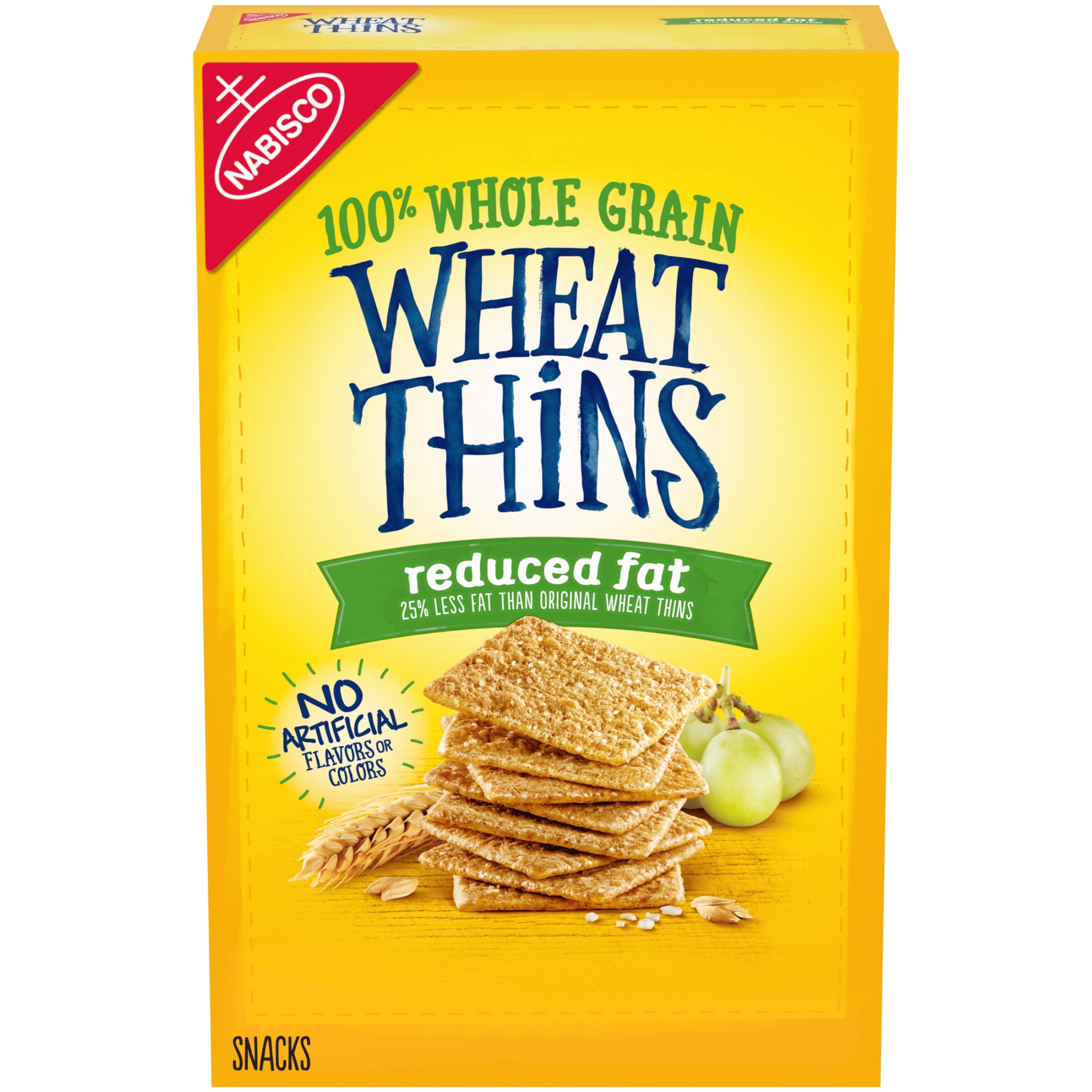 (3 pack) Wheat Thins Reduced Fat Snacks, Whole Grain Wheat Crackers, Snack Crackers, 8 oz