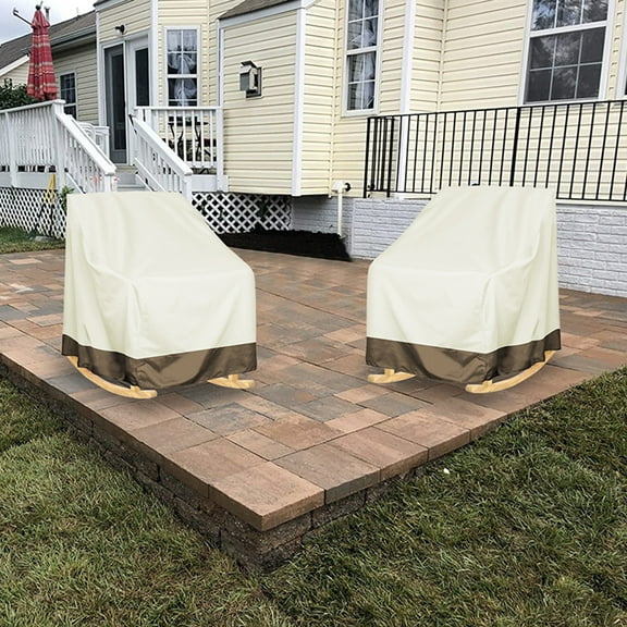 SHEIGUANNI Rocking Chair Cover Heavy Duty Waterproof - Patio Furniture Covers for Outdoor Rocking Chairs - All Weather Protection 39x33x28 Inches Beige