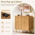 thumbnail image 4 of Aitjunz Modern Buffet Cabinet with Storage, 61.8"W Sideboard Cabinet with Adjustable Shelves & Curved Edge, Wooden Coffee Buffet Cabinet for Dining Room, Kitchen, Living Room, Natural, 4 of 9