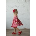 thumbnail image 3 of Millie Loves Lily Girls Red Christmas Floral Print Dress Big Girls, Size 10, 3 of 5