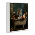 thumbnail image 3 of Tiger in Floral Bathtub White Framed Giclee Art, 24 x 24, 3 of 8