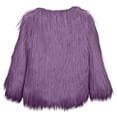 thumbnail image 3 of Girls Faux Fur Coat Kids Fluffy Long Sleeve Lapel Collar Open Front Jacket Warm Winter Shaggy Outwear with Pockets, 3 of 4