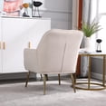 thumbnail image 5 of LUCKHAO  Accent Chair Set of 2,Modern Mid Century Velvet Sherpa Armchair,Comfy Arm Chair for Living Room Bedroom Office Waiting Room,Barrel Chairs, 5 of 7
