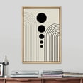 thumbnail image 2 of PixonSign Framed Canvas Print Wall Art Duotone Geometric Stripe Waves Dark Circles Abstract Shapes Illustrations Modern Art Boho Decorative Chic for Living Room, Bedroom, Office - 16"x24" NATURAL, 2 of 5