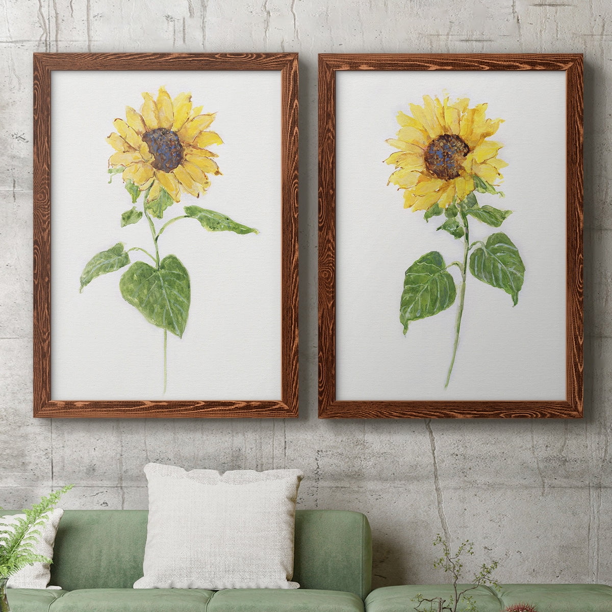Sunflower I - Premium Framed Canvas 2 Piece Set - Ready to Hang