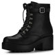 thumbnail image 1 of Botines De Combate Con Plataforma Tacón Grueso Cremallera Para Mujer Negro 41, 1 of 6