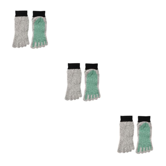 Maytalsory Stay Secure And Comfortable With 5 Toe Separation Socks For Barefoot Activities Gray green Black bin 3Set