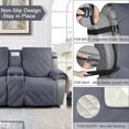 thumbnail image 3 of Loveseat Recliner Cover with Console, Non-Slip Pet Cover for Dual Loveseat Recliner, Split Reclining Loveseat Cover Recliner Furniture Protector with Elastic Straps (2 Seater, Dark Grey), 3 of 5