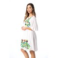 thumbnail image 3 of Riviera Sun Rayon Crepe Short Dress with Multicolored Embroidery 21824-BLK-M (White, X-large), 3 of 4
