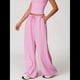 thumbnail image 5 of Pantalones Deportivos Casuales Holgados de Pierna para Mujer, Rectos, de Tiro Bajo, con Bolsillos con Cordón Elástico Rosa XL, 5 of 8