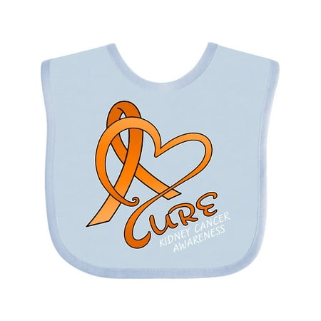

Inktastic Cure- Kidney Cancer Awareness orange ribbon Gift Baby Boy or Baby Girl Bib