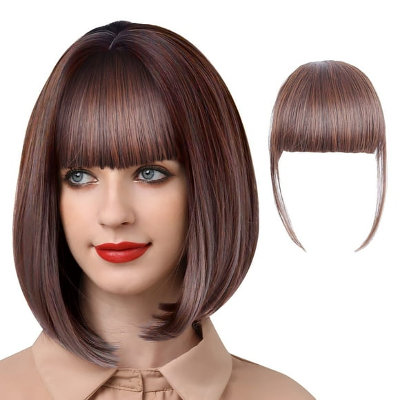 lace front wigs human hair Special Offers human hair wigs for black women Wig Female Air Bangs Double Sideburns Hairpiece With Hairpin Fiber Bangs Ban lace front wigs human hair