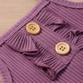 thumbnail image 5 of Yutk Newborn infant Girl Sleeveless Romper Bodysuit with Ruffles Shorts Outfits Purple, 5 of 9