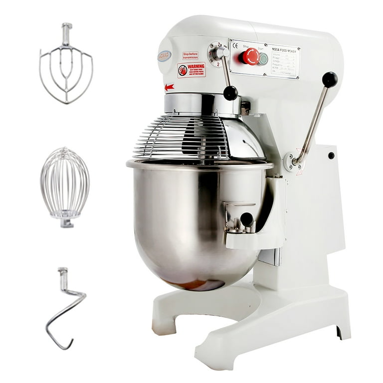 BENTISMbrand Commercial Food Mixer, 20Qt 750W 3 Speeds Adjustable Food Processor Heavy Duty with Stainless Steel Bowl Dough Hooks Whisk Beater for Schools Bakeries Restaurants Pizzeria 