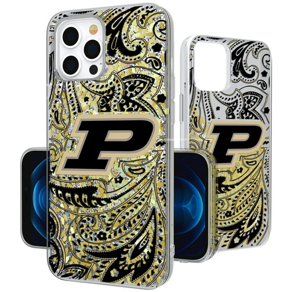 Purdue Boilermakers iPhone Glitter Paisley Design Case