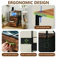 thumbnail image 2 of Coliware File Cabinet with Charging Station, Wood Printer Stand with Drawer Storage Shelves, Filing Organization Fits A4 Letter Size, Home Office Furniture for Under Desk Storage - Rustic Brown, 2 of 10