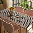 thumbnail image 3 of Vintage Texas Star Brown Table Cloths for 4 Foot Rectangle Tables, Black Plaid Berry Farmhouse Patio Waterproof Elastic Fitted Tablecloths, Washable Rectangular Table Cover for Camping, 3 of 8