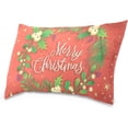 thumbnail image 2 of Merry Christmas with Wreath Velvet Oblong Lumbar Plush Throw Pillow Cover/Shams Cushion Case - 20x26in - Decorative Invisible Zipper Design for Couch Sofa Pillowcase Only, 2 of 7