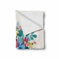 thumbnail image 2 of Floral Soft Flannel Fleece Blanket, Abstract Design of Blended Soft Pastel Colors Flower Bouquet with Flying Butterflies, Cozy Plush for Indoor and Outdoor Use, 60" x 80", Multicolor, by Ambesonne, 2 of 6