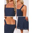 thumbnail image 5 of DARING DIVA Women's Lace Prom Straps Square Neck Sleeveless Midi Dress M Dark Blue, 5 of 5