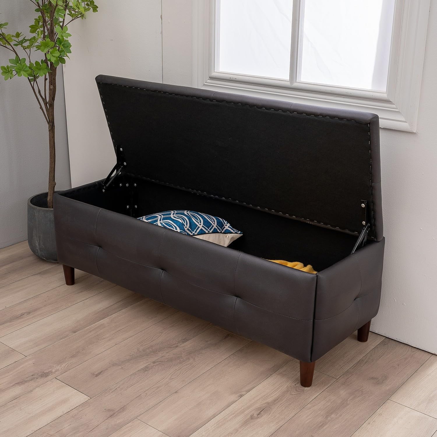 Panana Ottoman with Storage, Storage Ottoman with Safety