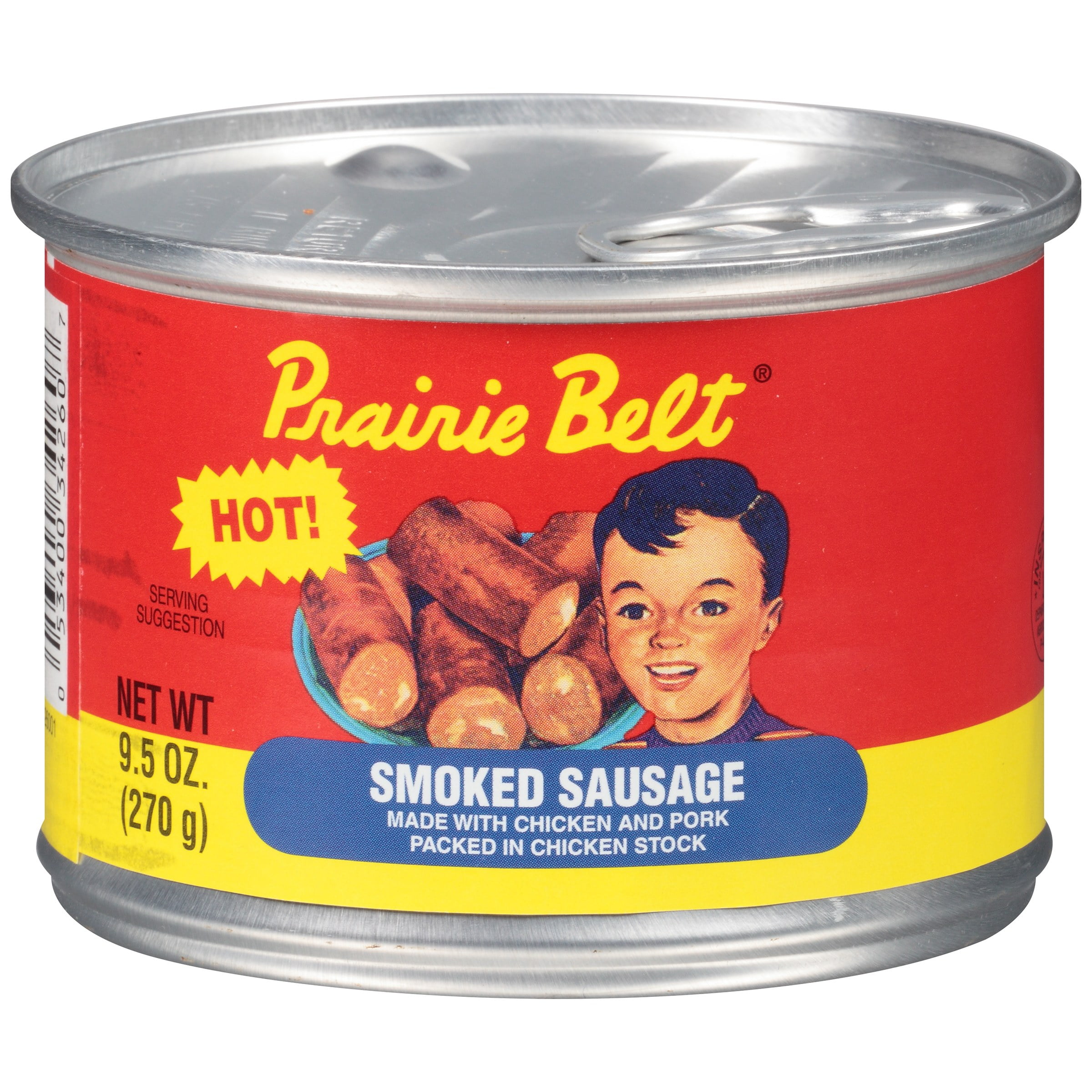 Prairie Belt Hot Smoked Sausage, 9.5 oz Can