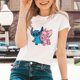 thumbnail image 1 of Lilo &amp; Stitch Cartoon Pattern T-shirts Female Kawaii Harajuku Outdoor Fashion Dropship Diseny O-Neck Women T Shirts Black WhiteXL Gao Jinjia LED, 1 of 2