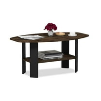 Furinno Engineered Wood Simple Design Coffee Table in Columbia Walnut/Black