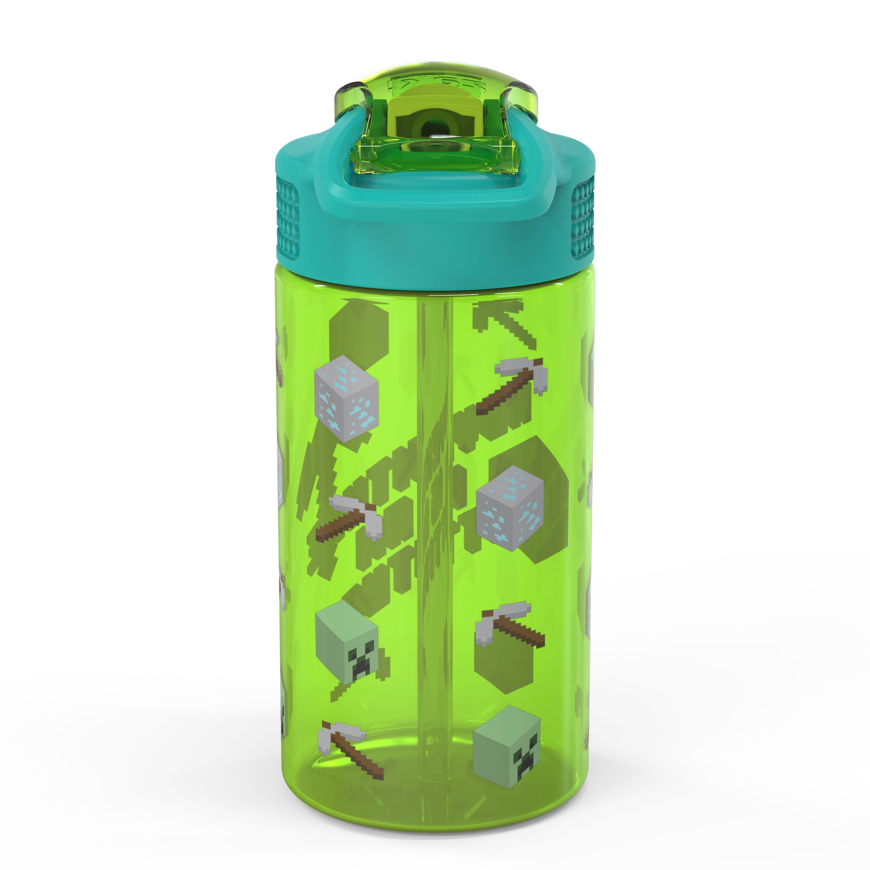 Zak Designs Teenage Mutant Ninja Turtles Kids Water Bottle for School or Travel, 16oz 2-Pack Durable Plastic Water Bottle with Straw, Handle, and Leak