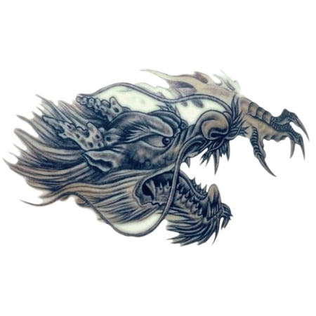 Temporary Tattoo Large 3D Dragon Head Waterproof Removable Arm Leg Body Sticker