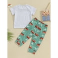 thumbnail image 4 of FAROOT Boys Summer 2PCS Outfit Sets Short Sleeve Tops Drawstring Pants Sets, 4 of 9