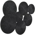 thumbnail image 5 of DecMode Black Wood Carved Pinwheel Plate Wall Decor, 5 of 7