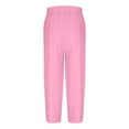 thumbnail image 2 of Juslio Girls Pants Solid Casual Elastic Waist Harun Pocket Loose Pink, 2 of 8