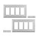 thumbnail image 3 of SleekLighting Pack of 2 Wall Plate Outlet Switch Covers | Classic White Architecture Wall plates| Variety of Styles: Rocker / Receptacle / Toggle / & Combo | Size: 4 Gang Decorator, 3 of 5