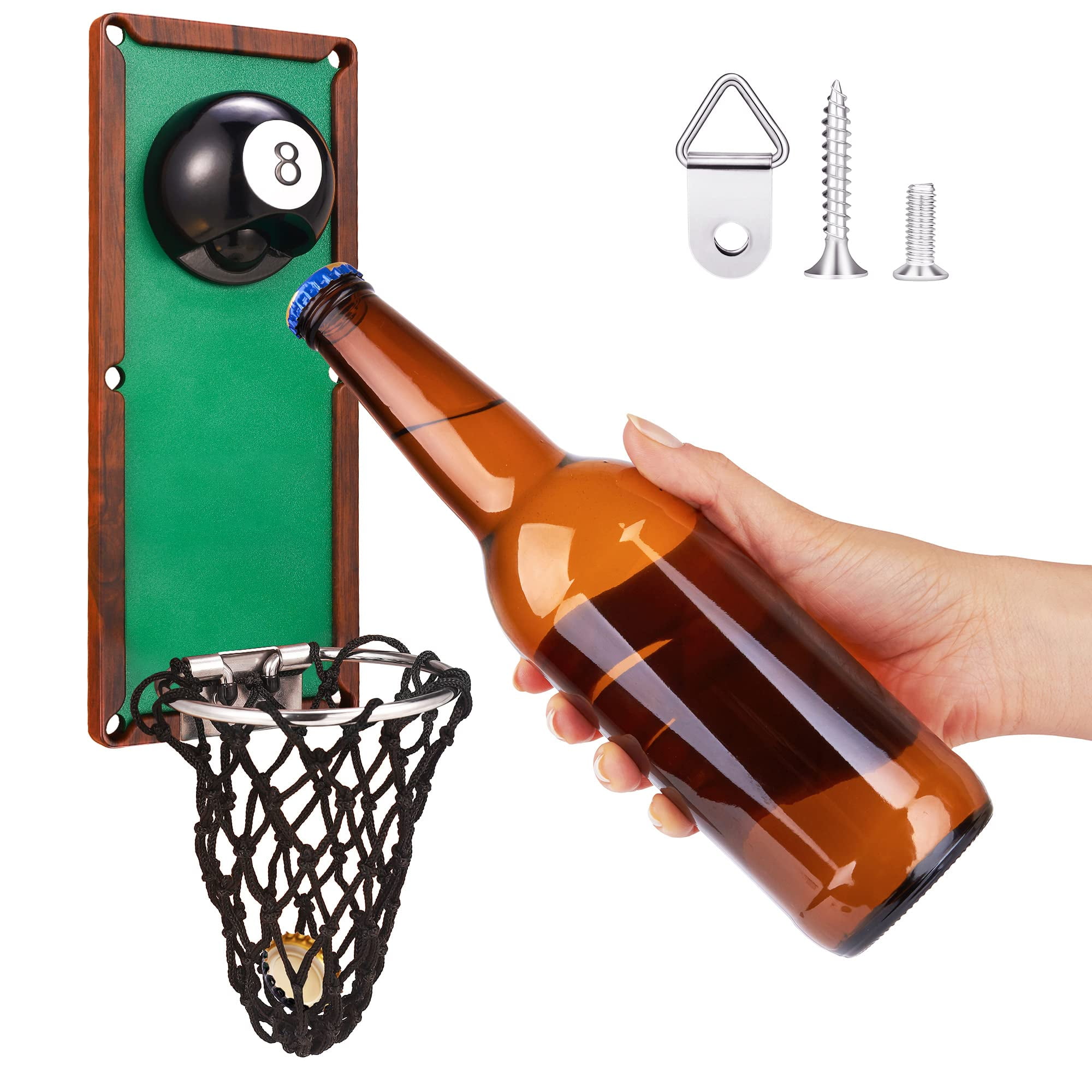 Bellaven Wall Mounted Bottle Opener Magnet Basketball Bottle Opener with  Cap Catcher Collector Automatic Personalized Beer Bottle Opener Funny Gifts  as Kitchen Yard Bar Decoration 