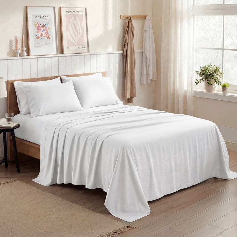 U by Bedsure Twin Cooling Microfiber Sheet Set, White photo 2