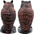 thumbnail image 2 of OUSITAID 3 Pack Horned Owl Scarecrow Decoys Plastic Bird Deterrents Rotating Head, 2 of 8