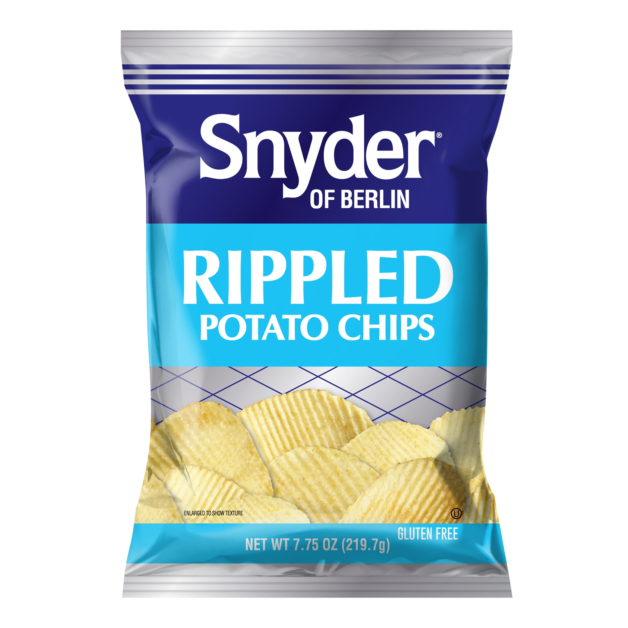 (3 pack) Snyder of Berlin Rippled Potato Chips, Gluten-Free, 7.75 oz Bag
