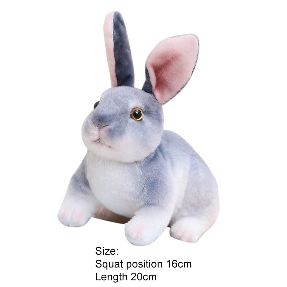 YFMHA Cute Lifelike Animal PP Cotton Stuffed Plush Rabbit Bunny Kids Toys (B Gray)