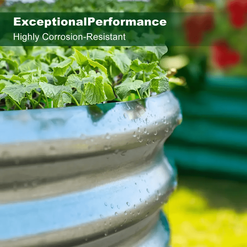 Set of 2, 4x2x1ft Outdoor Metal Raised Garden Bed Planter Box for Vegetables, Flowers, Herbs