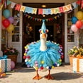 thumbnail image 2 of Birthday Porch Goose Outfit Set 23 Inch Garden Decoration Costume Easy Wear Durable Outdoor Display Festive Design For Porch Garden Yard Birthday Party Decoration Collectors, 2 of 6