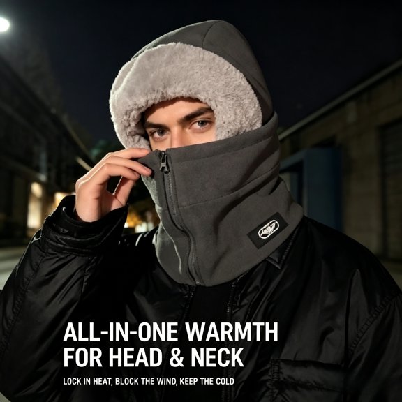Unisex Winter Balaclava Ski Mask 3 in 1 Fleece Lined Thermal Windproof Full Face Hood for Men Women Cycling Motorcycle Snowboarding